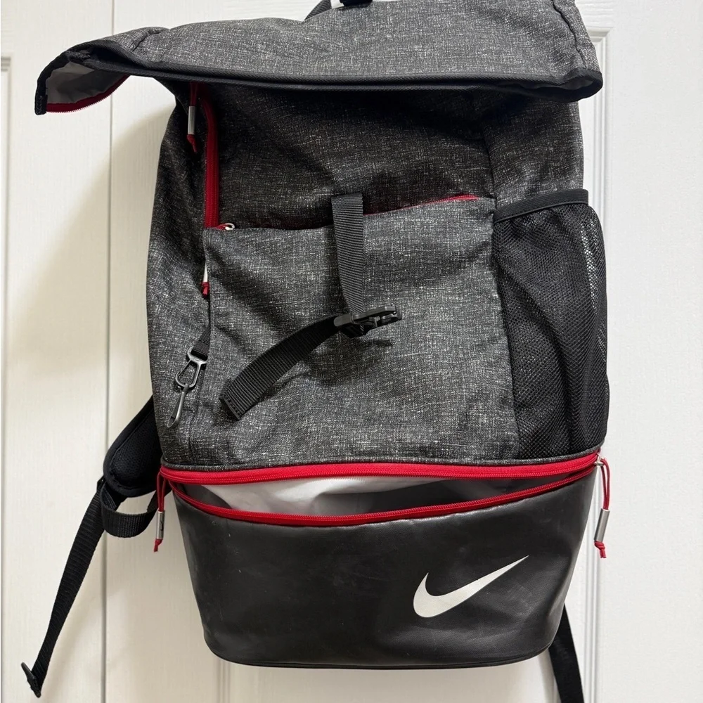 Polyester,Nike Sport Golf Backpack III Roll Top Nike Black and Red Men's
